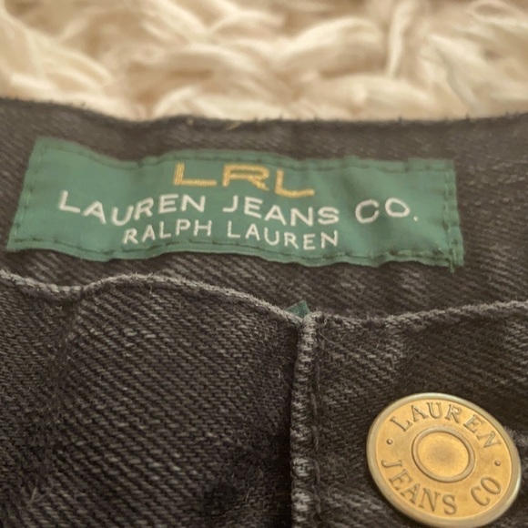 RALPH LAUREN BLACK DENIM STRAIGHT LEG JEANS, SIZE 10 - Picture 2 of 7